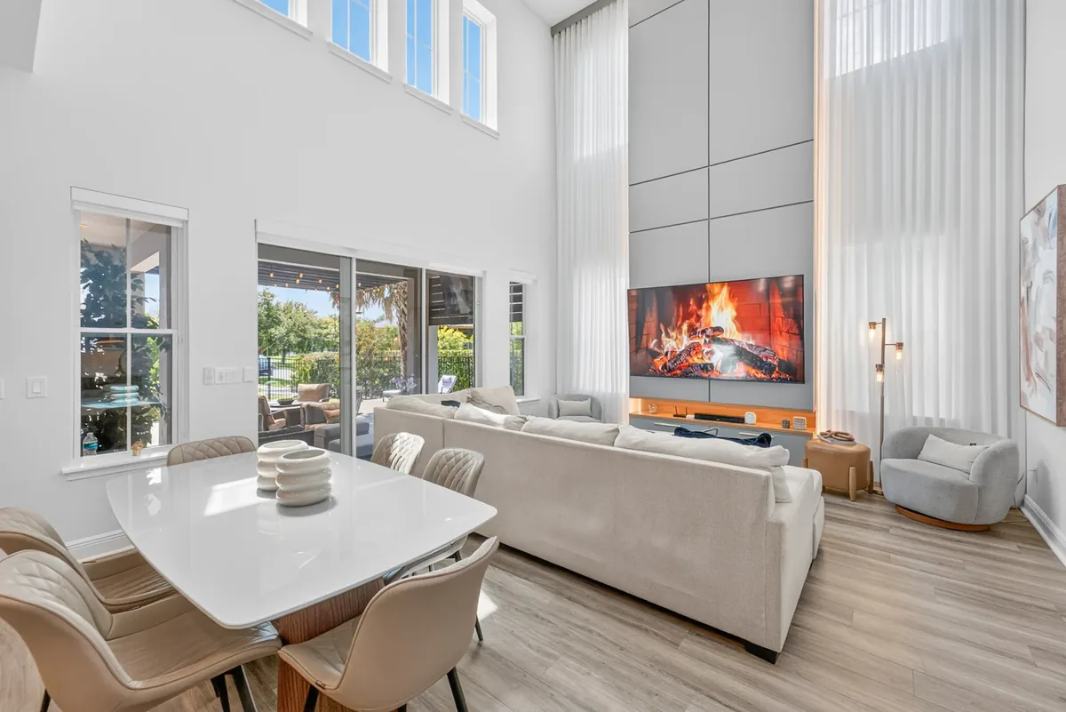 Two-story great room from above