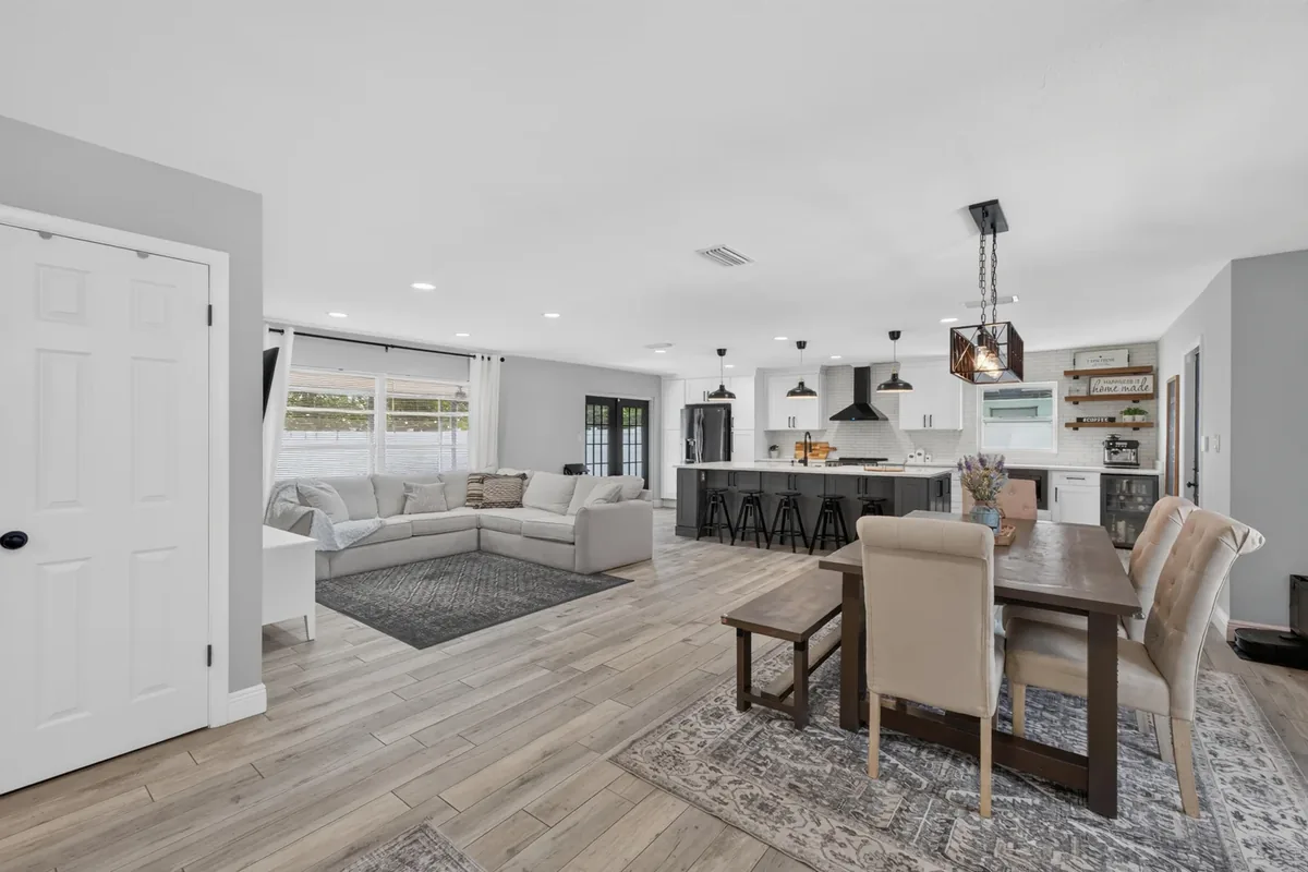 Open-concept living and dining